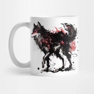 Chinese Style Ink Wolf Mug